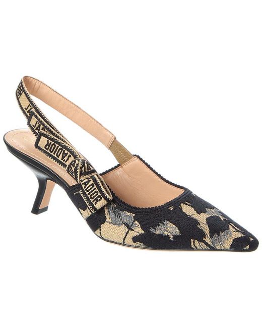 Dior Metallic J'A Canvas Slingback Pump