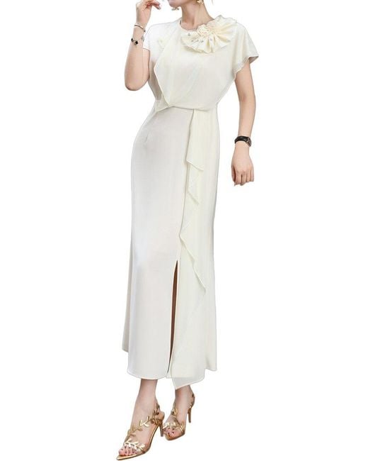 BURRYCO White Short Sleeve Midi Dress