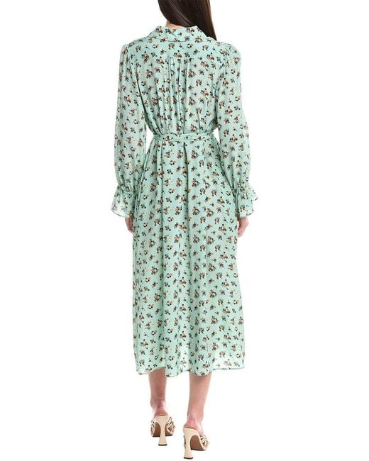 Max Mara Green Taffy Silk Midi Dress
