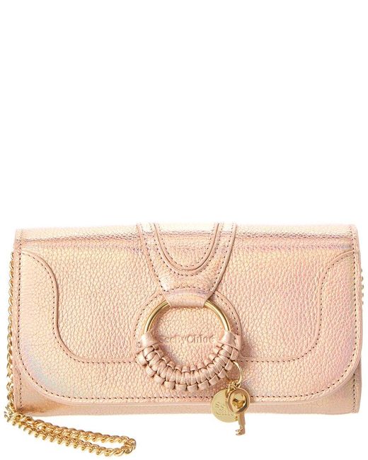 See By Chloé Natural See By Chloe Hana Leather Wallet On Chain