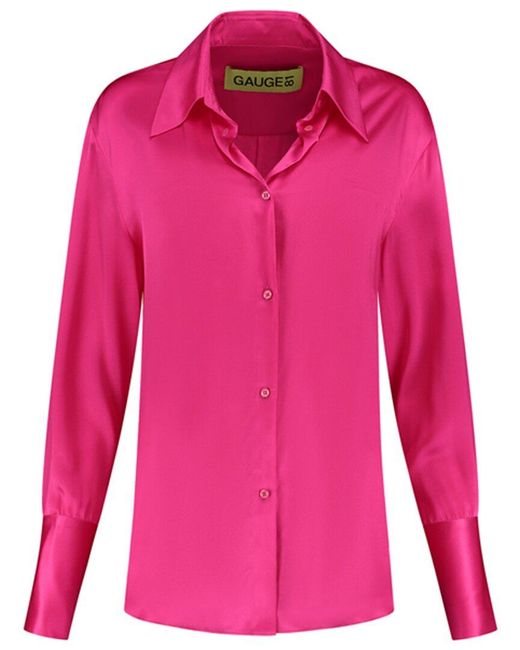 GAUGE81 Pink Okayi Silk Shirt