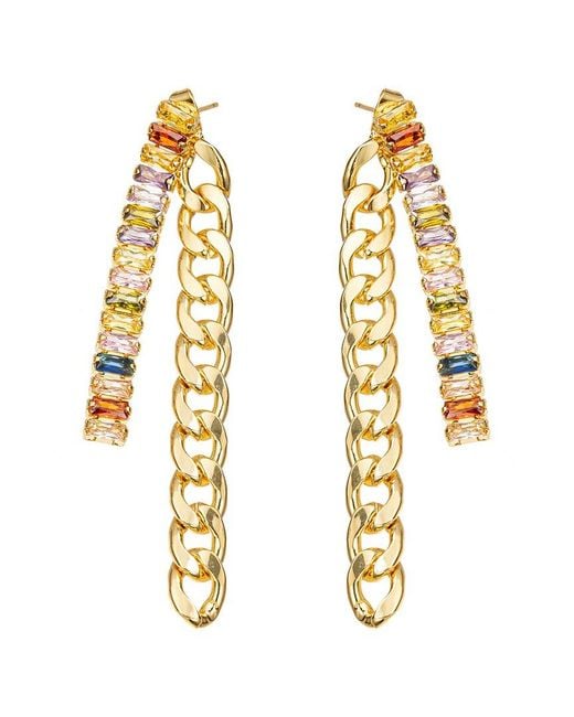Eye Candy LA Metallic The Luxe Collection Cz Arianna Chain Link Earrings