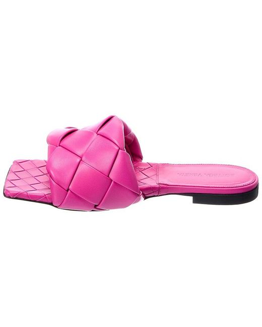 Bottega Veneta Pink The Lido Intrecciato Leather Sandal