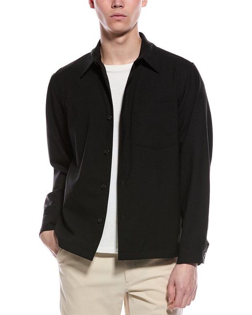 Theory Black Wool-Blend Overshirt for men