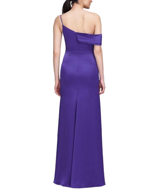 THEIA Purple Alaina One Shoulder Gown