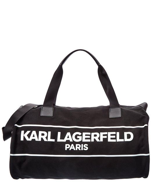 Karl Lagerfeld Kristen Canvas Duffel Bag in Black | Lyst UK