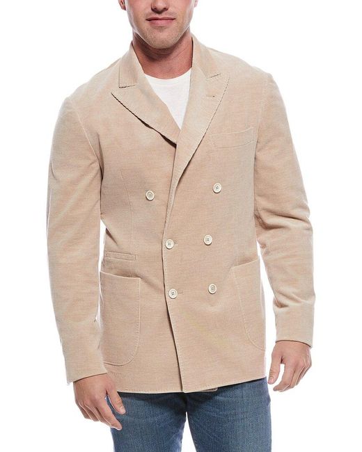 Brunello Cucinelli Natural Corduroy Cashmere-blend Blazer for men