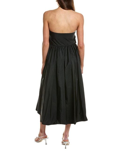 RED Valentino Black Taffeta Bow Midi Dress