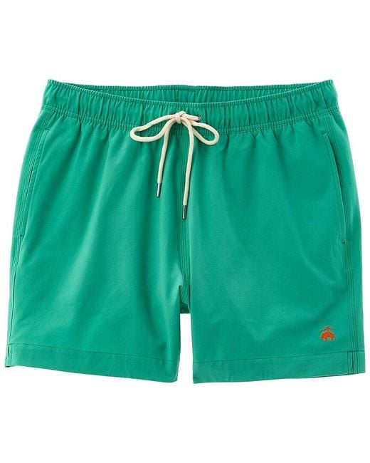 Brooks Brothers Green Solid Swim Trunk for men