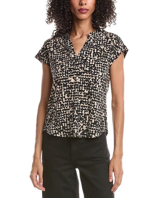Vince Camuto Black V-Neck Blouse