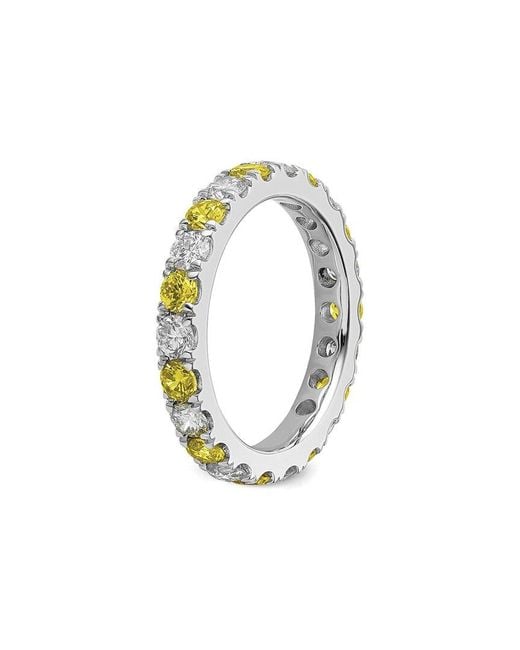 Lab Grown Gemstones White 14K 2.50 Ct. Tw. Lab-Grown Diamond & Lab-Grown Sapphire Eternity Ring