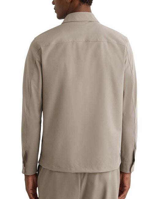 Reiss Gray Ascend Technical Zip T Casual Shirt for men