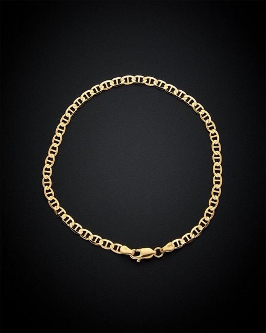 Italian Gold Black 14k Mariner Link Bracelet