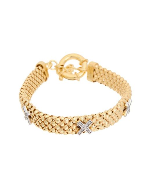 Meshmerise Metallic 18k Over Silver 0.12 Ct. Tw. Diamond Bracelet