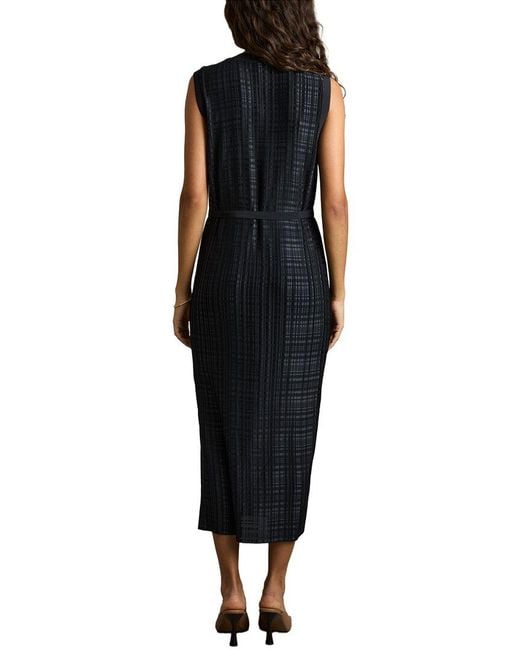 Reiss Black Jules Pleated Column Dress