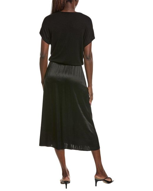 Michael Stars Black Siobhan Twist Front 2-In-1 Midi Dress