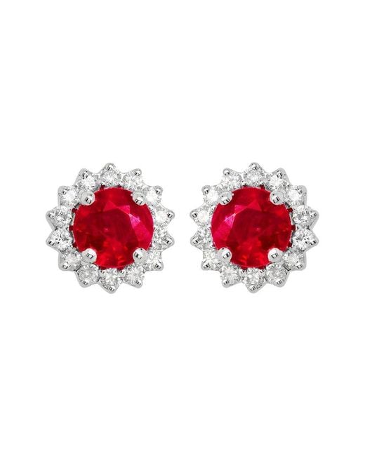 Diana M Red 14k 0.13 Ct. Tw. Diamond Earrings