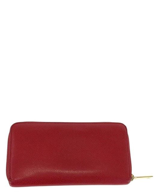 Chanel Red Leather Wallet With Gold Hardware (authentic Pre-loved)