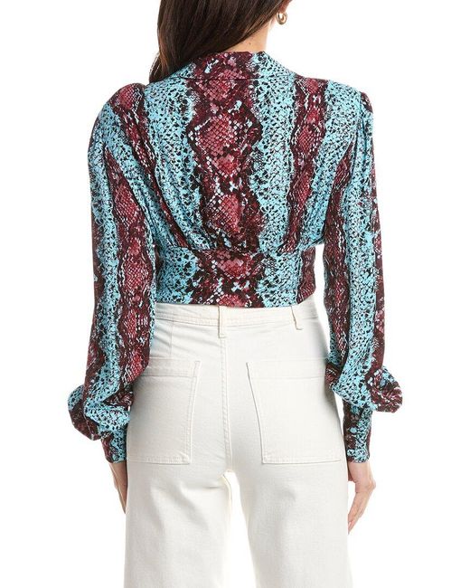 AFRM Blue Lauretta Woven Top