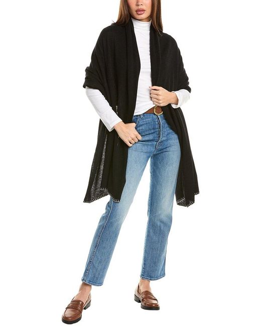 Forte Black Travel Cashmere Wrap