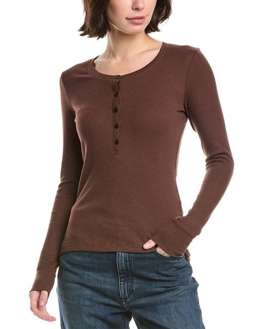 Rag & Bone Brown Essie Rib Henley