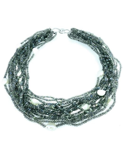 Arthur Marder Fine Jewelry Green Silver 11mm Pearl Necklace