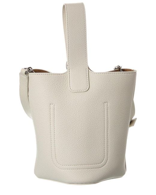 Loewe White Pebble Mini Leather Bucket Bag