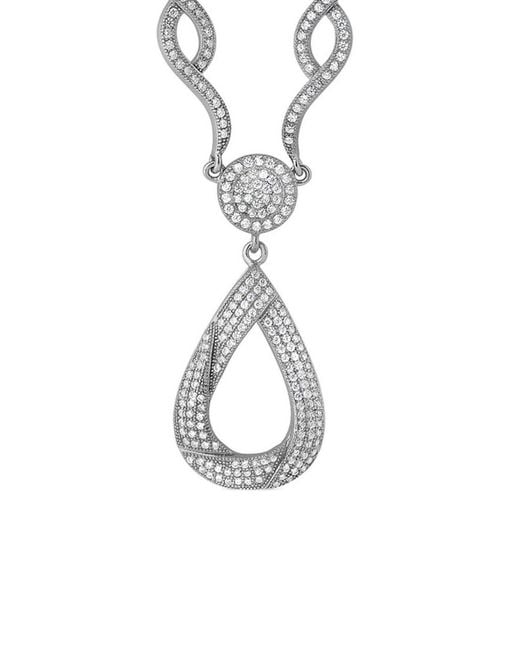 Genevive Jewelry Metallic Silver Cz Necklace