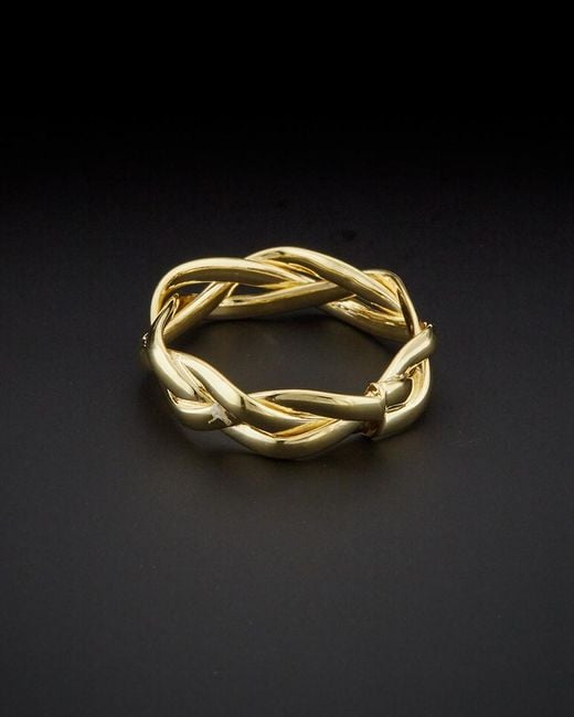 Italian Gold Black 14k Braided Ring