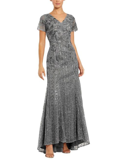 Mac Duggal Gray A-Line Gown