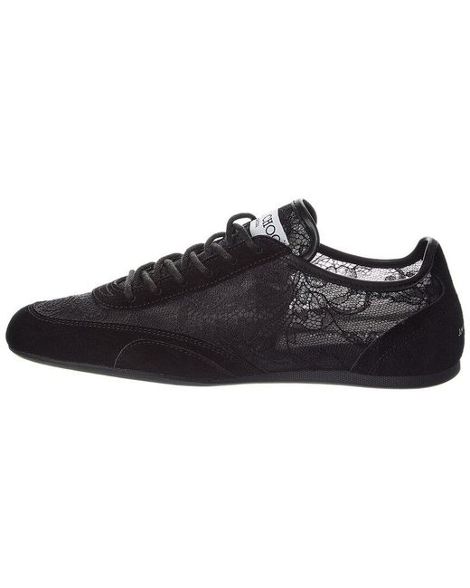 Jimmy Choo Black Sunny Lace & Leather Sneaker