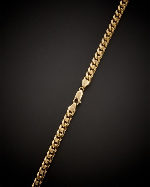 Italian Gold Black 14k Miami Cuban Link Necklace