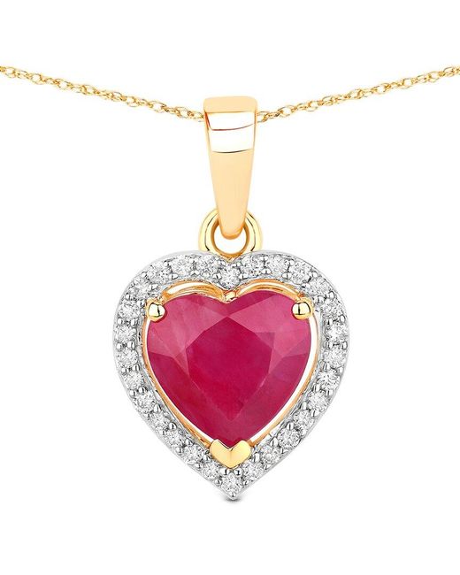 Diana M Pink 14K 1.83 Ct. Tw. Diamond & Ruby Pendant