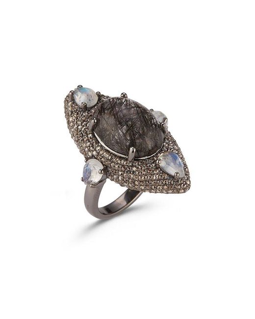 Banji Jewelry Multicolor Silver 2.10 Ct. Tw. Diamond & Gemstone Ring