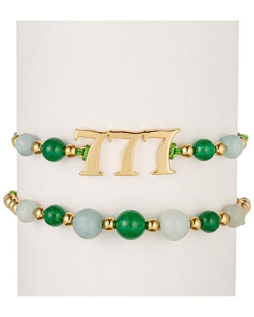Eye Candy LA Green Gemstone Bracelet Set