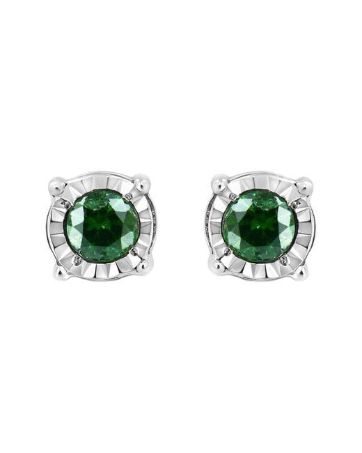 Haus of Brilliance Green 0.25 Ct. Tw. Diamond Stud Earrings