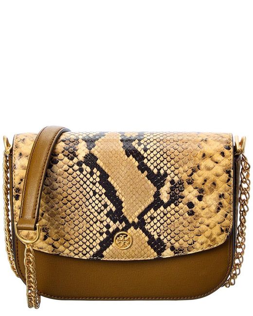 Tory Burch Robinson Convertible Leather Shoulder Bag in Metallic Lyst