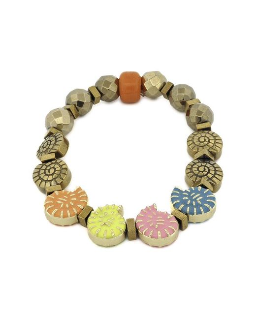 Ebru Jewelry Metallic One Of A Kind Plated Hematite Beaded Bracelet