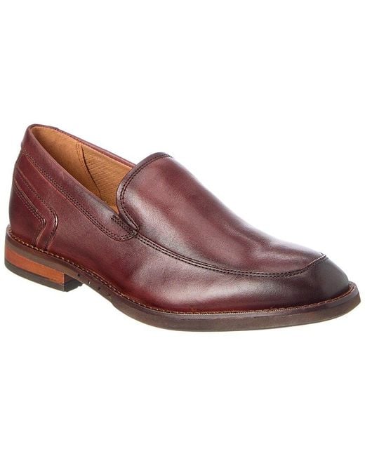 Clarks Red Un Hugh Step Leather Loafer for men