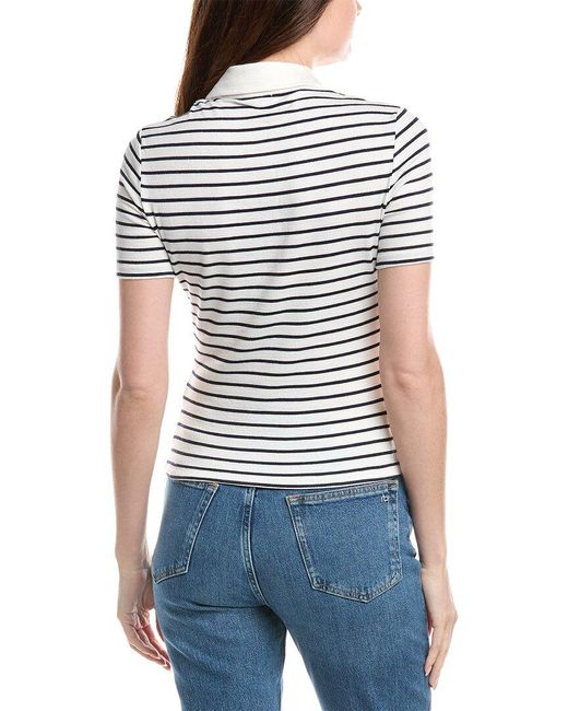 Rag & Bone White The Knit Button Polo Shirt