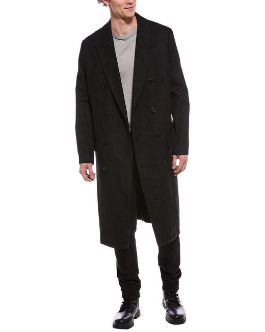 AllSaints Black Arcade Wool-Blend Coat for men