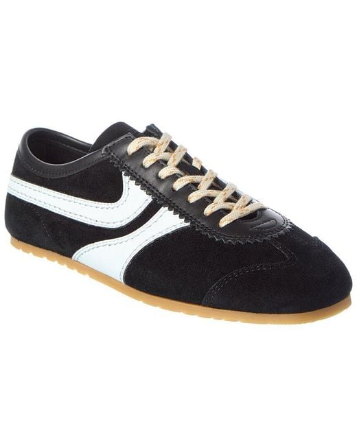 Dries Van Noten Black Leather & Suede Sneaker