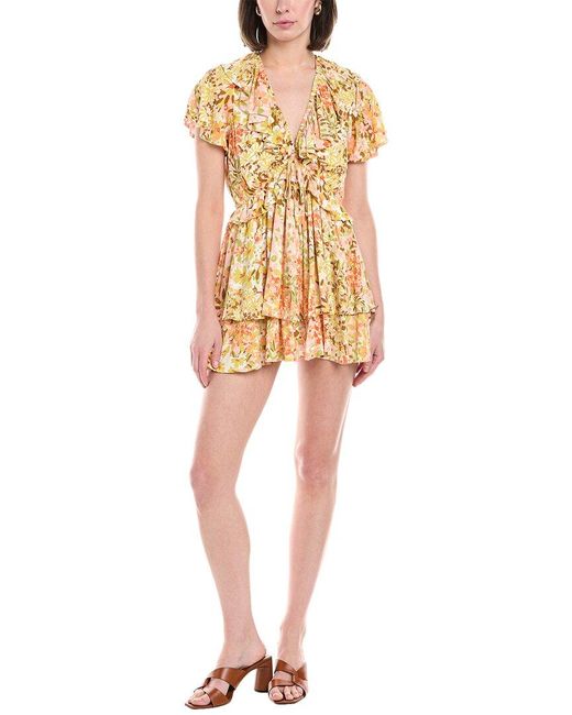 Harper Orange Tiered Romper