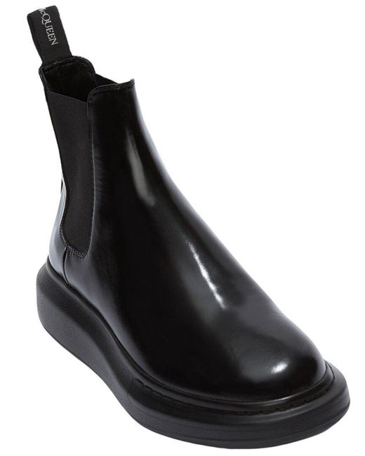Alexander McQueen Black Leather Boot for men