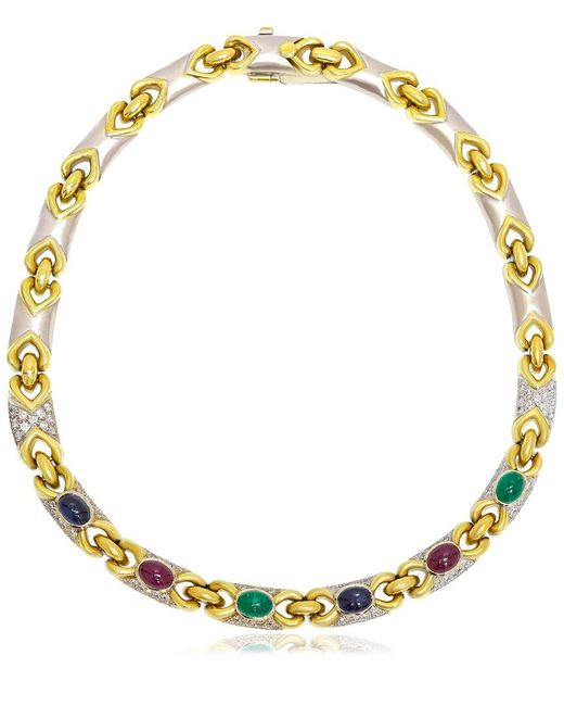 Diana M Metallic Fine Jewelry 18k 22.00 Ct. Tw. Diamond & Gemstone Necklace
