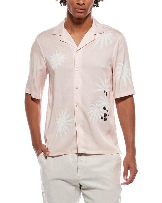 Officine Generale White Officine Generale Eren Palm Tree Print Shirt for men