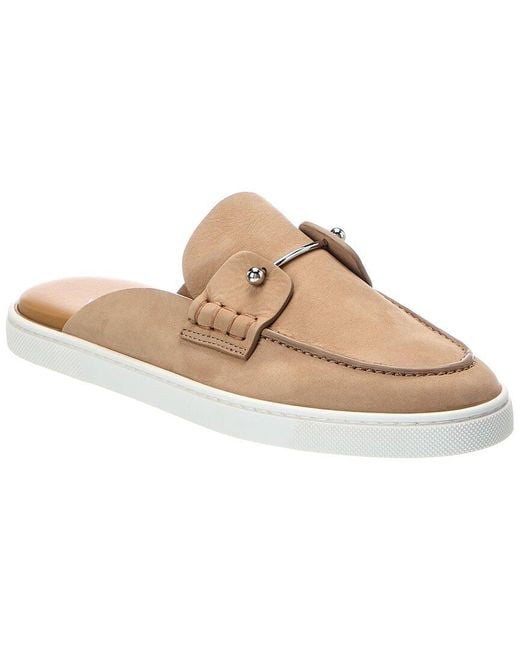 Christian Louboutin White Chanme Leather Mule