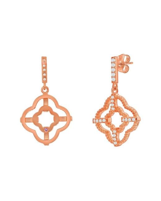 Suzy Levian CZ Jewelry Metallic Suzy Levian Silver Cz Dangle Earrings