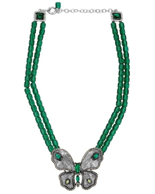 Eye Candy LA Green Azura Beaded Statement Bib Necklace