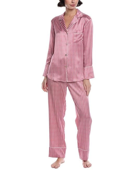 Petite Plume Red 2Pc Silk Pajama Set